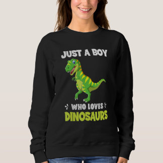 Just A Boy Who Loves Dinosaurs Rawr Rex Dinosaur Sweatshirt