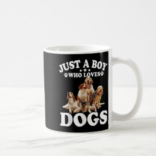 Just A Boy Who Loves Dogs Shirt For Kids Boys Pupp Coffee Mug