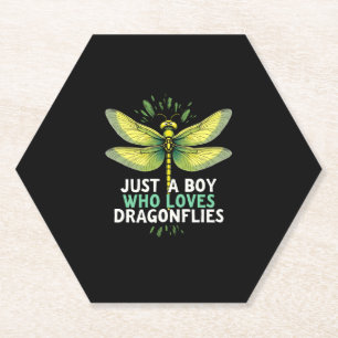 Just a Boy who loves Dragonflies. Dragonflies Drag Paper Coaster