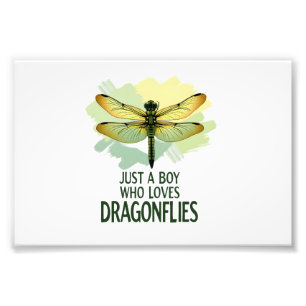 Just a Boy who loves Dragonflies. Dragonflies Drag Photo Print