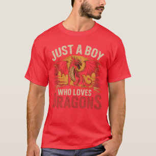 Just a Boy Who Loves Dragons Cool Medieval Dragon T-Shirt