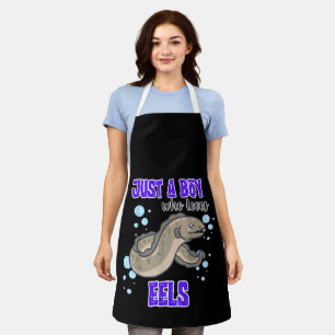 Just A Boy Who Loves Eels Ocean Lover Sea Life Apron
