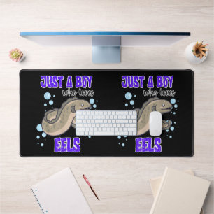 Just A Boy Who Loves Eels Ocean Lover Sea Life Desk Mat