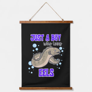 Just A Boy Who Loves Eels Ocean Lover Sea Life Hanging Tapestry