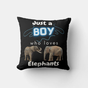 Just A Boy Who Loves Elephants  Cushion