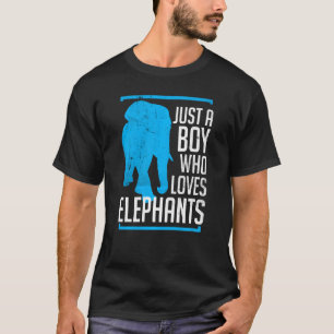 Just A Boy Who Loves Elephants Zoo Safari T-Shirt