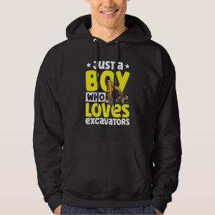 Just a Boy Who Loves Excavators Construction Excav Hoodie