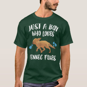 Just A Boy Who Loves Fennec Foes Animal Lover  T-Shirt