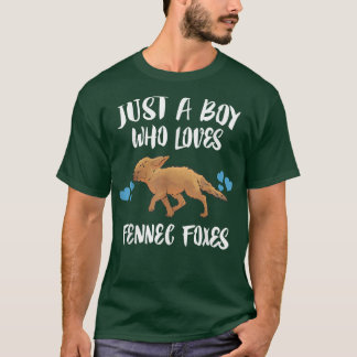 Just A Boy Who Loves Fennec Foes Animal Lover T-Shirt