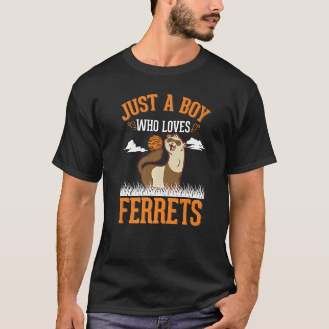 Just a boy who loves Ferrets T-Shirt (Front)