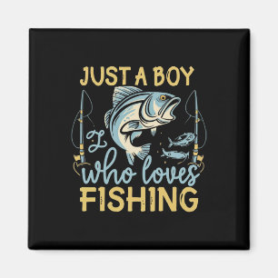 Just A Boy Who Loves Fishing Angler's Delight Catc Magnet