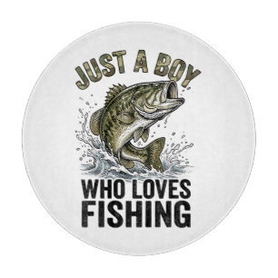 Just A Boy Who Loves Fishing Bass Cutting Board