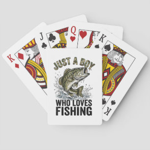 Just A Boy Who Loves Fishing Bass Playing Cards