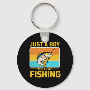Just A Boy Who Loves Fishing Funny B Fish Fisherma Key Ring
