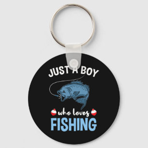 Just A Boy Who Loves Fishing Key Ring