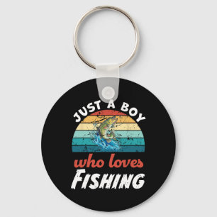 Just A Boy Who Loves Fishing Kids Fishing Boys Key Ring