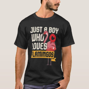 Just A Boy Who Loves Flamingos I Pink Flamingo T-Shirt