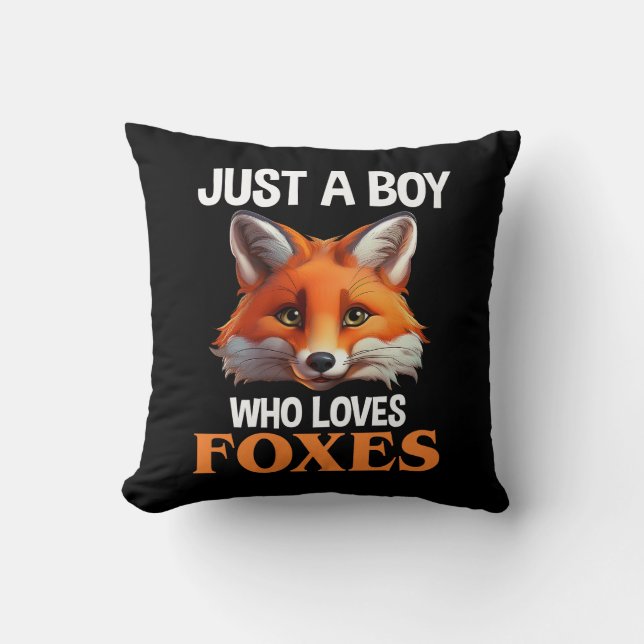 Just A Boy Who Loves Foxes Cushion (Front)