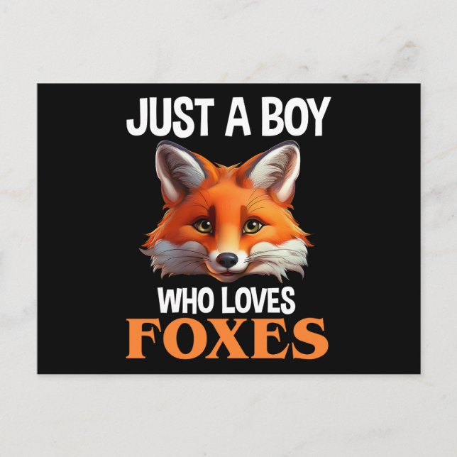 Just A Boy Who Loves Foxes Postcard (Front)