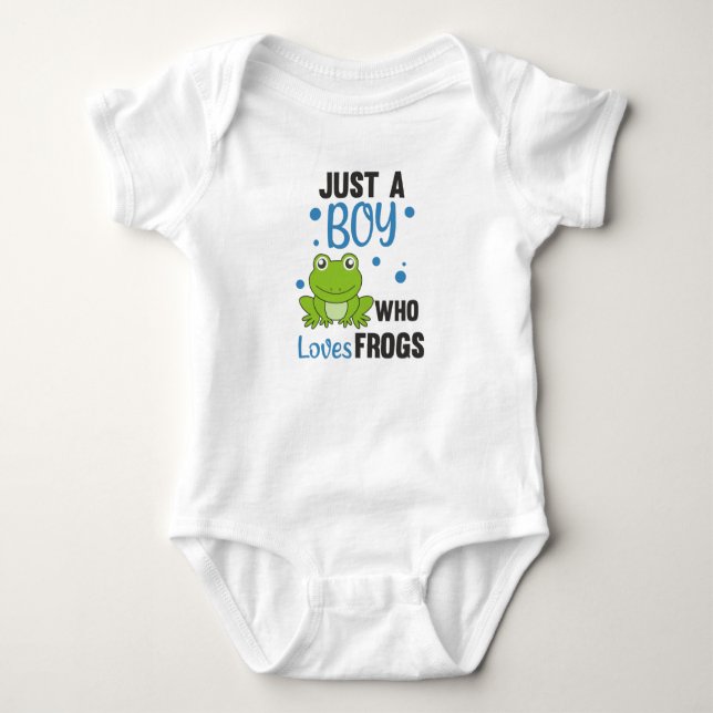 Just A Boy Who Loves Frogs Sweet Frog Baby Bodysuit (Front)
