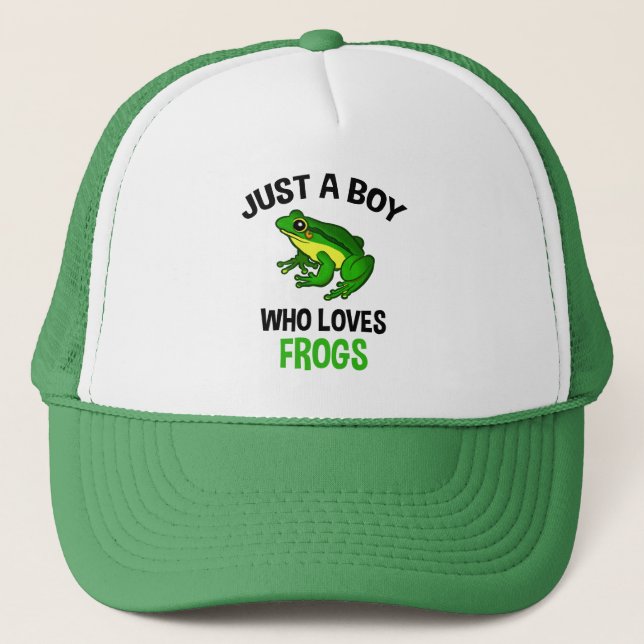 Just A Boy Who Loves Frogs Trucker Hat (Front)