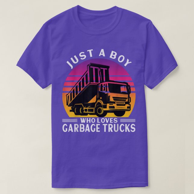 Just A Boy Who Loves Garbage Trucks1366 T-Shirt (Design Front)