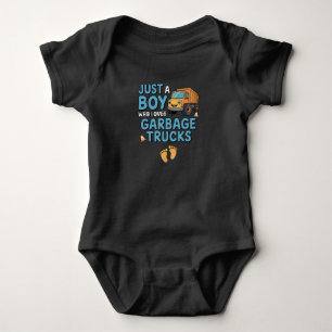 Just a Boy Who Loves Garbage Trucks Baby Bodysuit