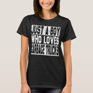 Just A Boy Who Loves Garbage Trucks Retro Vintage T-Shirt