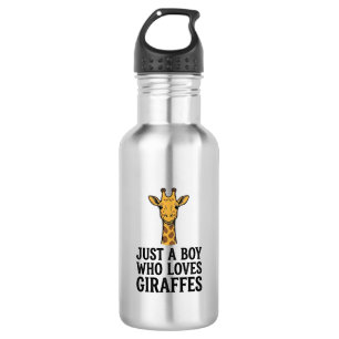 Just a Boy Who Loves Giraffes Cute Giraffe T-Shirt 532 Ml Water Bottle
