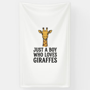 Just a Boy Who Loves Giraffes Cute Giraffe T-Shirt Banner
