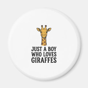 Just a Boy Who Loves Giraffes Cute Giraffe T-Shirt Magnet