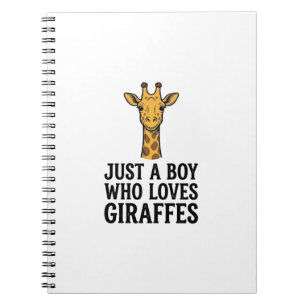 Just a Boy Who Loves Giraffes Cute Giraffe T-Shirt Notebook