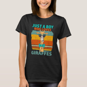 Just A Boy Who Loves Giraffes  Funny Giraffe T-Shirt