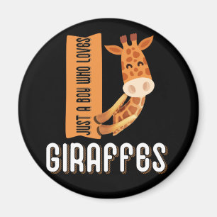 Just A Boy Who Loves Giraffes Magnet