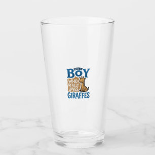 Just A Boy Who Loves Giraffes Vintage Shirt Design Glass