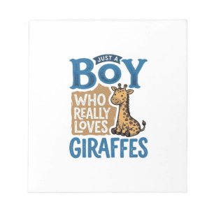 Just A Boy Who Loves Giraffes Vintage Shirt Design Notepad