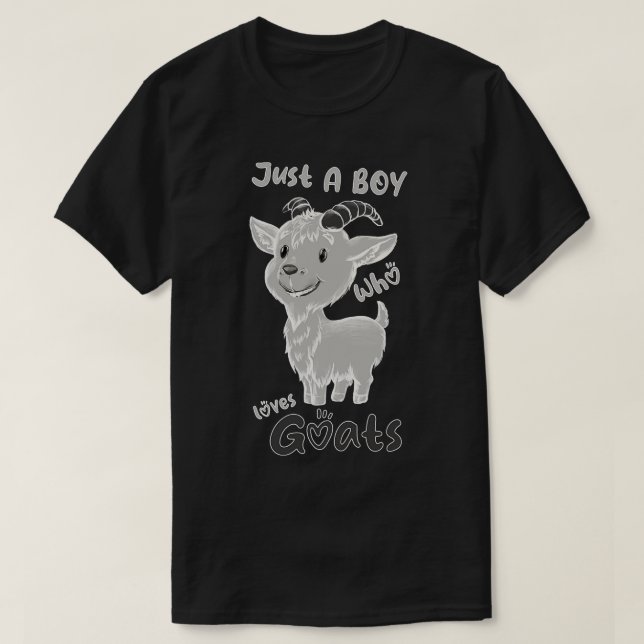 Just A Boy Who Loves Goats T-Shirt (Design Front)