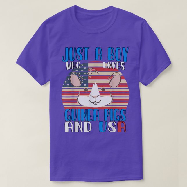 Just A Boy Who Loves Guinea Pigs And Usa3397  T-Shirt (Design Front)