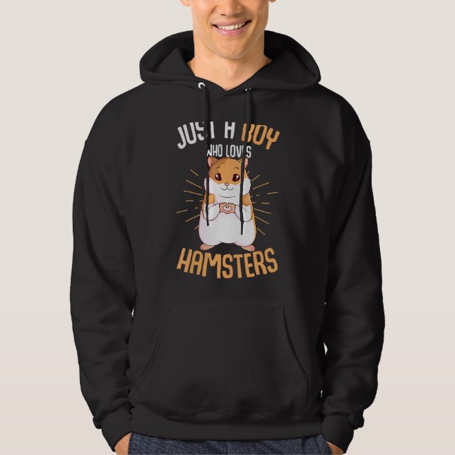Just A Boy Who Loves Hamsters Hammy Boys Kids Hams Hoodie (Front)