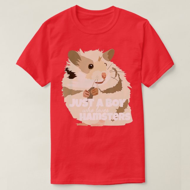Just a Boy Who Loves Hamsters Hamster Farmer T-Shirt (Design Front)