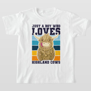 Just A Boy Who Loves Highland Cows T-Shirt