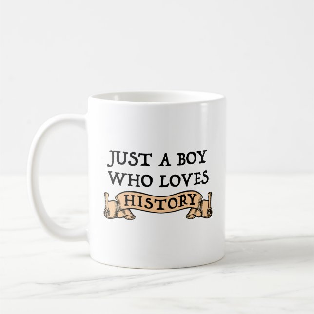 Just A Boy Who Loves History Coffee Mug (Left)