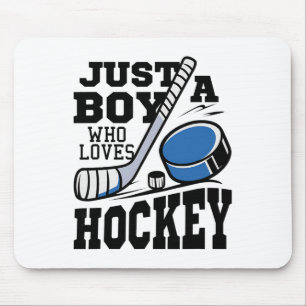 Just A Boy Who Loves Hockey Ice Hockey Lover Boys Mouse Pad