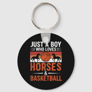 Just A Boy Who Loves Horses And Sketll Key Ring
