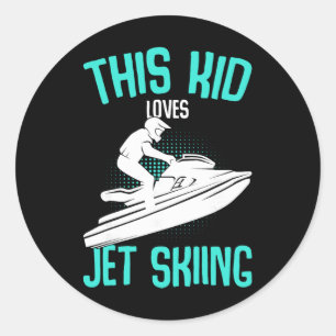 Just A Boy Who Loves Jet Skiing Jet Ski Jetski Boy Classic Round Sticker