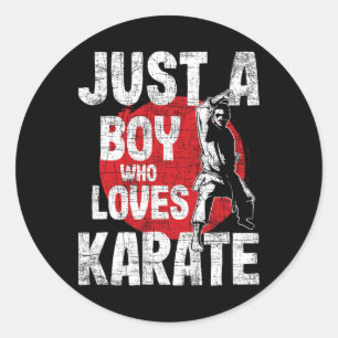 Just A Boy Who Loves Karate - Martial Arts Coach K Classic Round Sticker