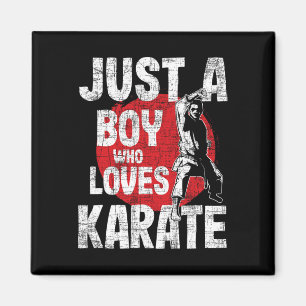 Just A Boy Who Loves Karate - Martial Arts Coach K Magnet