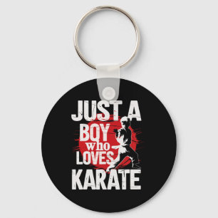 Just A Boy Who Loves Karate Martial Arts Karate Ki Key Ring