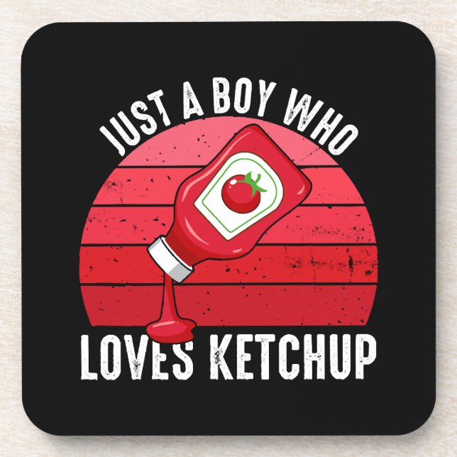 Just A Boy Who Loves Ketchup Coaster (Front)