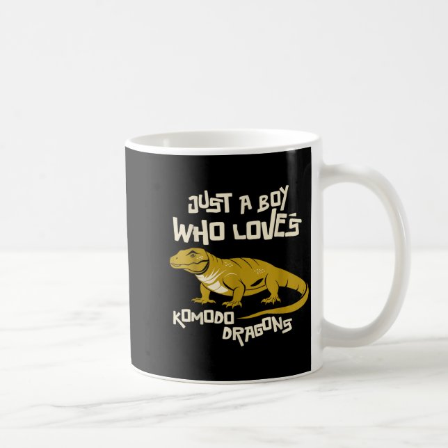 Just A Boy Who Loves Komodo Dragons Reptile Animal Coffee Mug (Right)